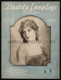 4e286 DADDY LONG LEGS sheet music '19 wonderful artwork of Mary Pickford, the title song!