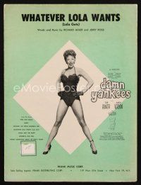 4e288 DAMN YANKEES sheet music '58 sexy Gwen Verdon, Whatever Lola Wants Lola Gets!