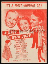 4e290 DATE WITH JUDY sheet music '48 Beery, Elizabeth Taylor, Jane Powell, It's a Most Unusual Day