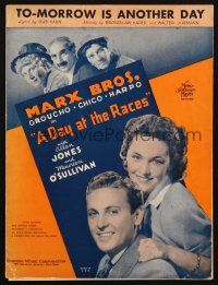 4e291 DAY AT THE RACES sheet music '37 Marx Brothers, Jones & O'Sullivan, To-morrow is Another Day