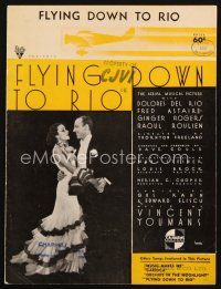 4e295 FLYING DOWN TO RIO sheet music '33 Fred Astaire, Dolores Del Rio, the title song!
