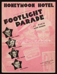 4e297 FOOTLIGHT PARADE sheet music '33 James Cagney, Joan Blondell, Ruby Keeler, Honeymoon Hotel!