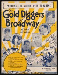 4e303 GOLD DIGGERS OF BROADWAY sheet music '29 cool art, Painting the Clouds with Sunshine!