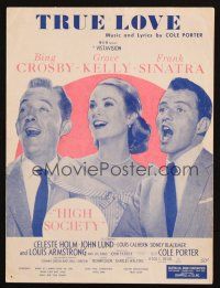 4e311 HIGH SOCIETY sheet music '56 Frank Sinatra, Bing Crosby & Grace Kelly, True Love!