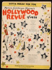 4e314 HOLLYWOOD REVUE sheet music '29 Buster Keaton, Joan Crawford, Gotta Feelin' For You!