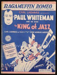 4e320 KING OF JAZZ sheet music '30 cool art of Paul Whiteman + showgirls, Ragamuffin Romeo!