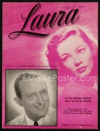 4e323 LAURA sheet music '44 sexy Gene Tierney, Otto Preminger, title song featured by Tommy Dorsey