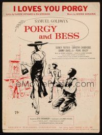 4e333 PORGY & BESS sheet music '59 Poitier, Dorothy Dandridge, Sammy Davis Jr., I Loves You Porgy!