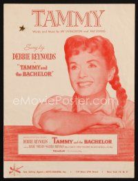 4e349 TAMMY & THE BACHELOR sheet music '57 super close up of Debbie Reynolds, Tammy!