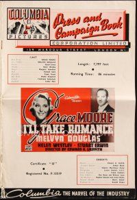 4e538 I'LL TAKE ROMANCE English pressbook '37 Melvyn Douglas & Grace Moore at her gorgeous best!