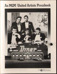 4e487 DINER pressbook '82 Barry Levinson, Kevin Bacon, Daniel Stern, Mickey Rourke, Joe Garnett art!