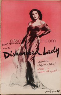 4e384 DISHONORED LADY pressbook '47 full-length art of sexy Hedy Lamarr who could not help loving!
