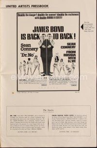 4e492 DR. NO/FROM RUSSIA WITH LOVE pressbook '65 Sean Connery is James Bond, double the danger!