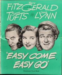 4e495 EASY COME, EASY GO pressbook '46 horse racing bettor Barry Fitzgerald, Diana Lynn, Tufts!