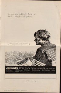 4e496 EASY RIDER pressbook '69 Peter Fonda, motorcycle biker classic directed by Dennis Hopper!