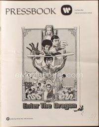 4e501 ENTER THE DRAGON pressbook '73 Bruce Lee kung fu classic, cool comic strip supplement!