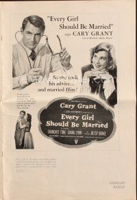 4e504 EVERY GIRL SHOULD BE MARRIED pressbook '48 Cary Grant, Diana Lynn, Betsy Drake