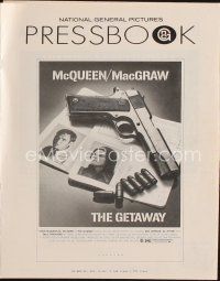 4e514 GETAWAY pressbook '72 Steve McQueen, Ali McGraw, Sam Peckinpah, includes cool poster!