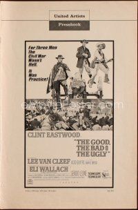 4e391 GOOD, THE BAD & THE UGLY pressbook '68 Clint Eastwood, Lee Van Cleef, Sergio Leone, cool art