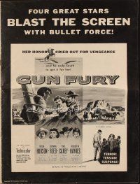 4e525 GUN FURY pressbook '53 Phil Carey steals Donna Reed & leaves Rock Hudson to die!