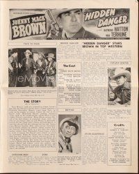 4e529 HIDDEN DANGER pressbook '48 cowboys Johnny Mack Brown, Raymond Hatton & Max Terhune!