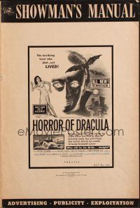 4e396 HORROR OF DRACULA pressbook '58 Hammer, cool artwork of vampire monster & sexy girl!