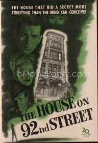 4e398 HOUSE ON 92nd STREET pressbook '45 William Eythe, Lloyd Nolan, Signe Hasso, film noir!
