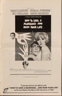 4e533 HOW TO SAVE A MARRIAGE pressbook '68 Dean Martin, Stella Stevens, Wallach, And Ruin Your Life!