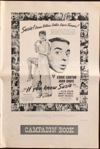 4e535 IF YOU KNEW SUSIE pressbook '47 art of wacky Eddie Cantor with pretty Joan Davis & cast!