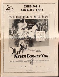 4e537 I'LL NEVER FORGET YOU pressbook '51 Tyrone Power travels back in time to meet Ann Blyth!