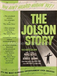 4e543 JOLSON STORY pressbook R54 Larry Parks & Evelyn Keyes in bio of world's greatest entertainer
