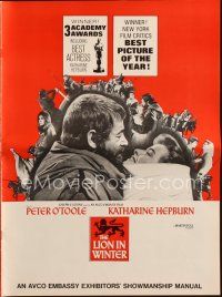 4e556 LION IN WINTER pressbook '68 Katharine Hepburn, Peter O'Toole as Henry II!
