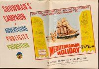 4e567 MEDITERRANEAN HOLIDAY pressbook '64 Burl Ives, all the excitement your mind ever imagined!