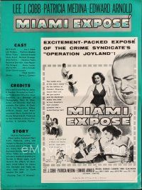 4e570 MIAMI EXPOSE pressbook '56 Lee J. Cobb, sexy Patricia Medina in swimsuit, Florida mob!