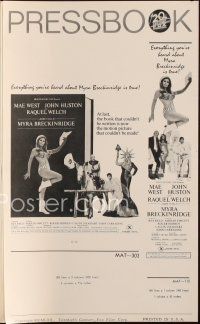4e577 MYRA BRECKINRIDGE pressbook '70 John Huston, Mae West & sexy patriotic Raquel Welch!