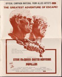 4e591 PAPILLON pressbook '73 Steve McQueen & Dustin Hoffman, directed by Franklin J. Schaffner!