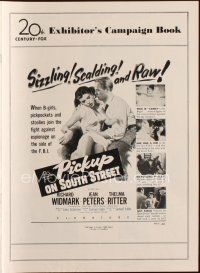 4e421 PICKUP ON SOUTH STREET pressbook '53 Richard Widmark & Jean Peters in Samuel Fuller classic!