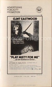 4e599 PLAY MISTY FOR ME pressbook '71 Clint Eastwood, Jessica Walter, an invitation to terror!