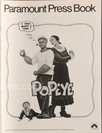 4e600 POPEYE pressbook '80 Robert Altman, Robin Williams & Shelley Duvall as E.C. Segar characters