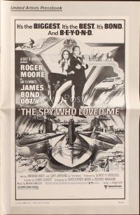 4e633 SPY WHO LOVED ME pressbook '77 great art of Roger Moore as James Bond 007 by Bob Peak!