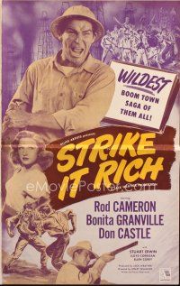 4e636 STRIKE IT RICH pressbook '48 Rod Cameron, Bonita Granville, wildest boom town saga of all!