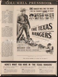 4e438 TEXAS RANGERS pressbook '51 art of cowboy lawman George Montgomery, Gale Storm!