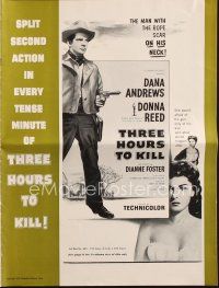 4e645 THREE HOURS TO KILL pressbook '54 Dana Andrews is the man with the rope scar on his neck!
