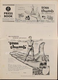 4e646 TOM THUMB pressbook '58 George Pal, great artwork of tiny Russ Tamblyn by Reynold Brown!