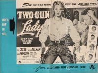 4e650 TWO-GUN LADY pressbook '55 Peggie Castle had other weapons besides guns, and she used them!