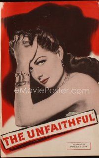 4e440 UNFAITHFUL pressbook '47 shameless Ann Sheridan, if she were yours could you forgive?