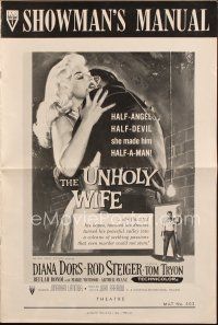 4e653 UNHOLY WIFE pressbook '57 art of sexy half-devil half-angel bad girl Diana Dors!