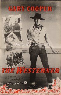 4e660 WESTERNER pressbook R46 cowboy Gary Cooper in William Wyler western classic!