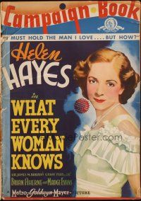 4e442 WHAT EVERY WOMAN KNOWS pressbook '34 Helen Hayes, full-color cover & poster images!
