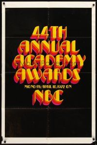 4c010 44th ANNUAL ACADEMY AWARDS 1sh '72 NBC television, cool titel design!